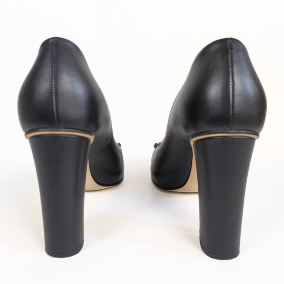 GUCCI Black Miro Soft Horsebit Pumps Block Heel Square Toe Womens EU 38 US 8 - Picture 4 of 12